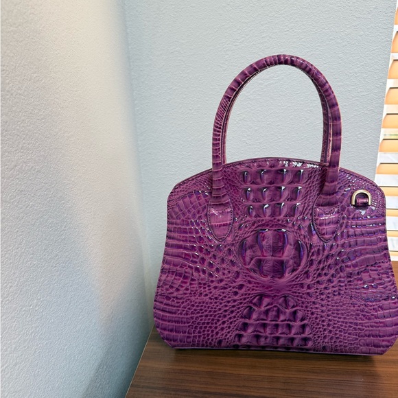 Brahmin Dewberry Croc-Embossed Satchel - Picture 3 of 5